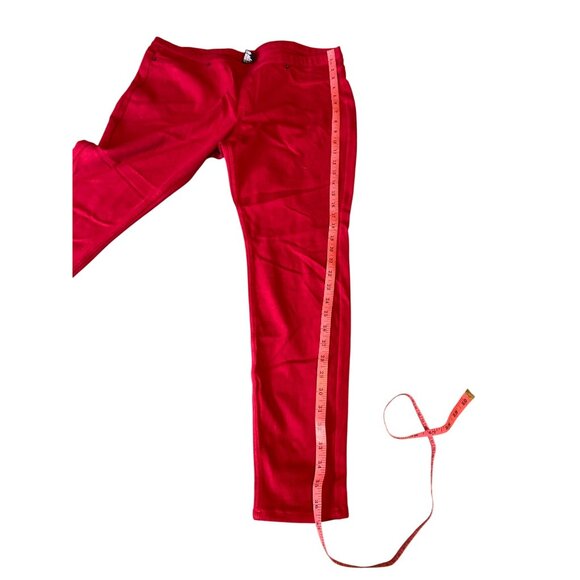 HUE Womens XL Pants Red Stretch Skinny Cotton Blend Preppy - Picture 7 of 10